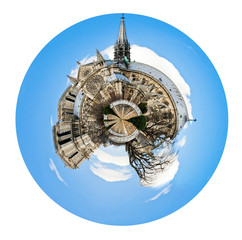 spherical view of cathedral Notre Dame de Paris