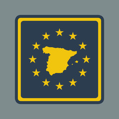 Spain European flag button