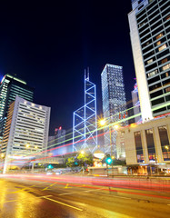 Fototapeta premium Hong Kong city traffic trail