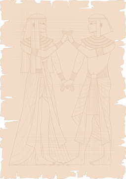 Papyrus with Egyptian Couple