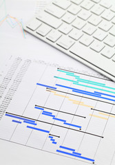 Gantt chart and keypad