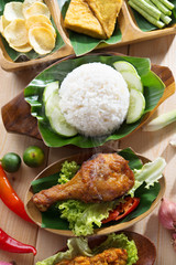 Indonesian fried chicken rice