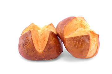 Bread rolls isolated on white background