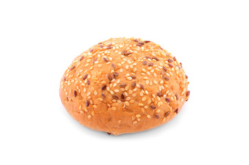 Roll with cereals  on isolated background