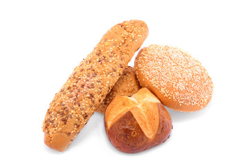 Bakery products on isolated background