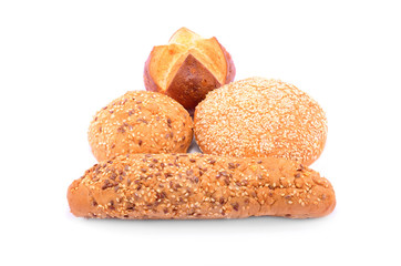 Bakery products on isolated background