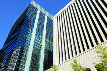 Financial district in Tokyo city