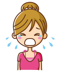 大泣きする女性