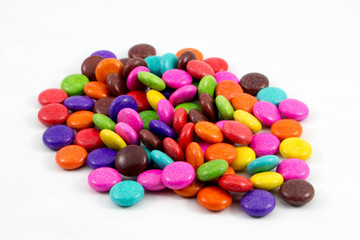 Fototapeta na wymiar Kolorowe cukierki czekoladowe