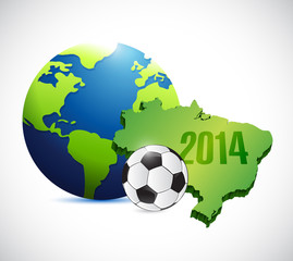 soccer brazil map illustration design