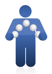 avatar juggling spheres illustration design