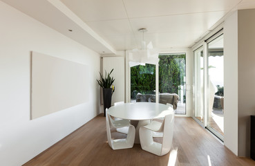 beautiful interiors of a modern house, dining room