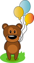 Creative cartoon design of funny bear.