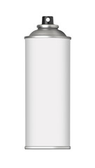 blank metal spray can isolated on white