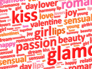 Valentine Word Cloud Concept Illustration