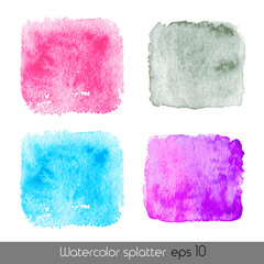 Watercolor splatters. Vector