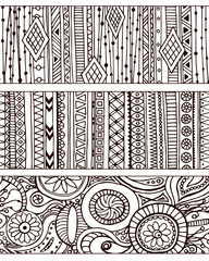 Set of unique seamless pattern and borders.