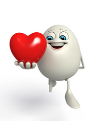 Happy Egg with red heart shape