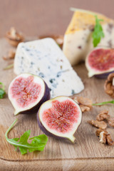 Cheese board with figs and nuts