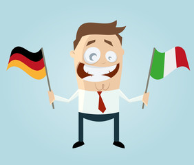 fahne deutschland italien mann business