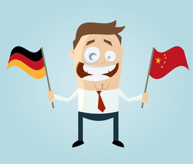 fahne deutschland china mann business