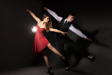 Man and woman in the most romantic dance tango - obrazy, fototapety, plakaty