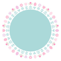 Frame Easter Meadow Retro Color
