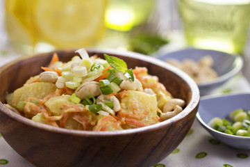 Potato salad with carrot and celery