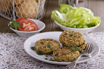Vegan burgers with cauliflower