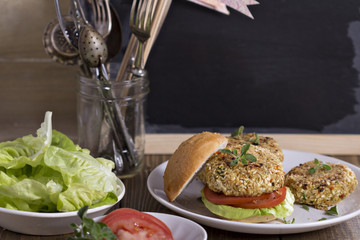 Vegan burgers with cauliflower