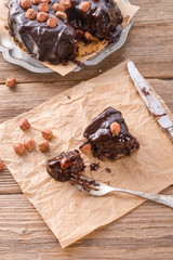 chocolate Walnut cake with cherries