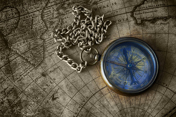 compass on old map