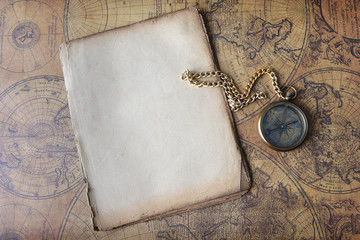 compass on old map