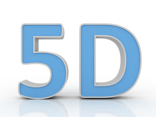 5d sign isolated on white background