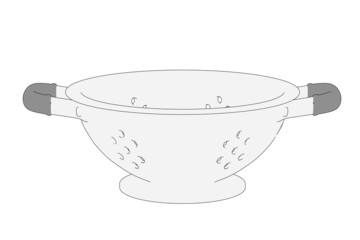 cartoon image of dish - sieve