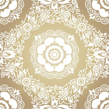 Ornamental seamless pattern with flowers