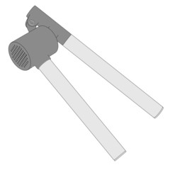 cartoon image of garlic press