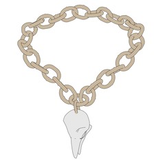 cartoon image of goblin necklace