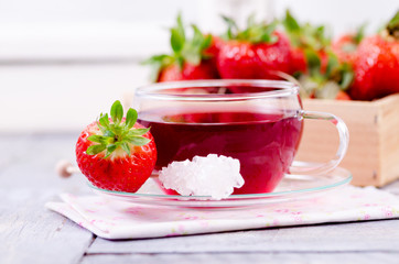 Tee, Erdbeertee, Erdbeeren, Obst