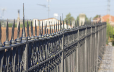 wrought iron fence in perspective