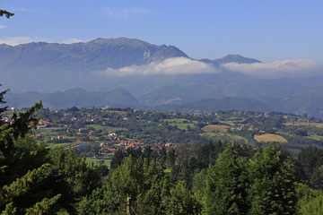 overview of the city of Oviedo in the Asturias region, Spain