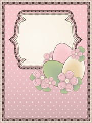 Easter card in vintage style, vector illustration