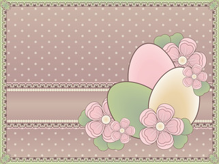 Easter vintage card, vector illustration