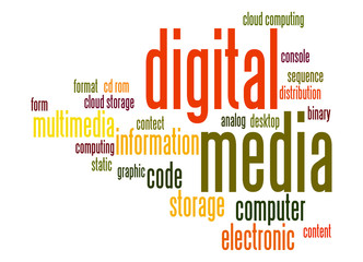 Obraz premium Digital media word cloud