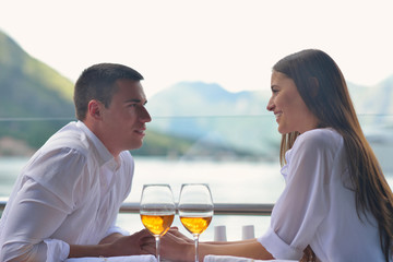 couple having lanch at beautiful restaurant