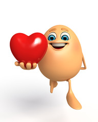 Happy Egg with red heart shape