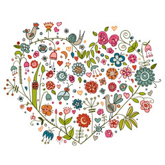 Fototapeta premium Floral heart