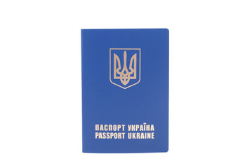 Ukrainian passport isolated on white background