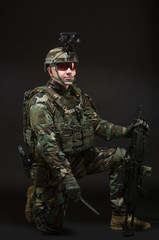 NATO soldier in full gear.
