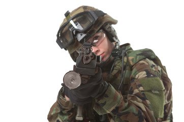 Fototapeta premium NATO soldier in full gear.